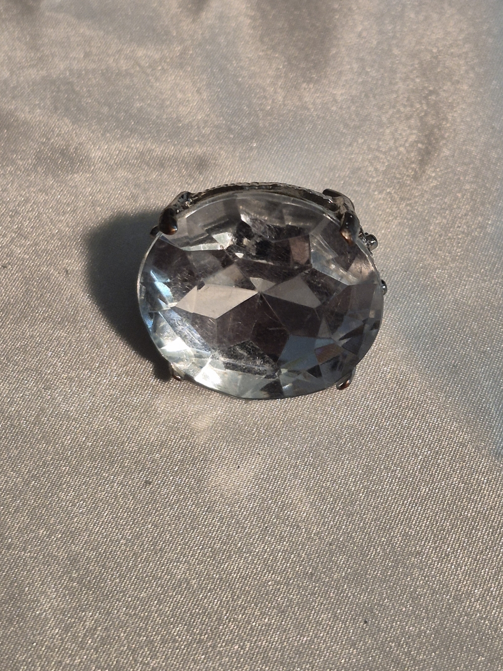 Silver Tone Adjustable Statement Ring